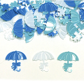 Конфетти пластиковое Зонтики голубые ассорти 14гр